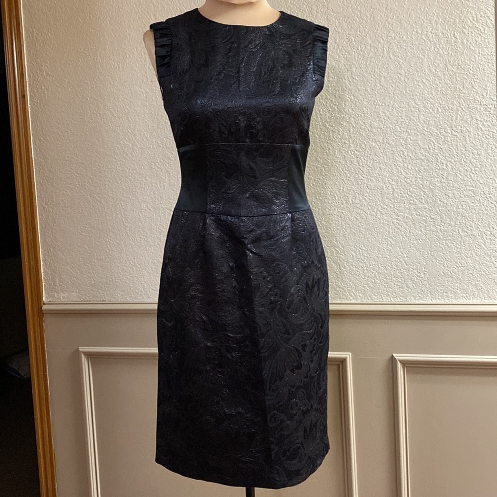 Antonio Melani Women's black sparkly tapestry sleeveless sheath mini dress‎